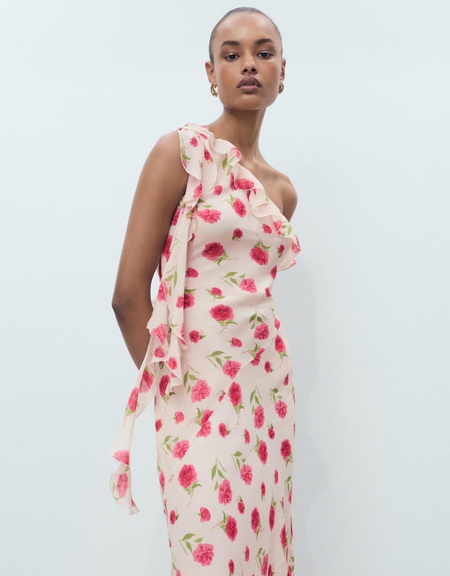 M.N.G - Rose Floral Ruffled Dress