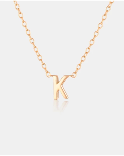 The Silver Collective - Children's A-Z Letter Necklace - K