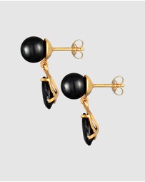 Elli Jewelry - Earrings Ear Studs Drop with Synth. Pearl And Zirconia Crystals in 925 Sterling Silver Gold Plated