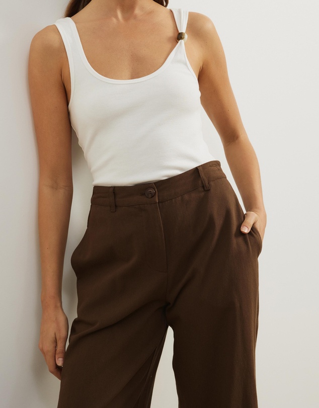 Atmos&Here - Gaia Twill Wide Leg Pant