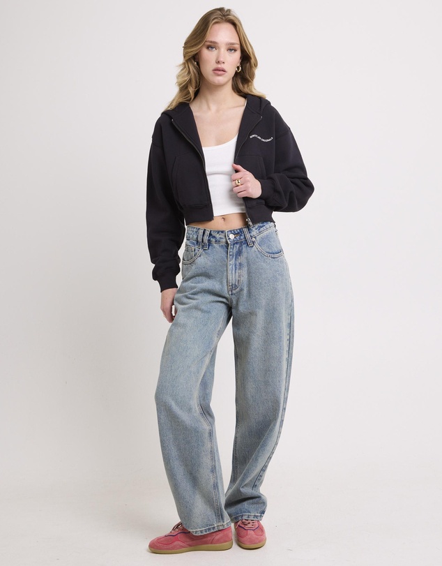 Subtitled - Hawaii Route 94 Cropped Zip Hoodie