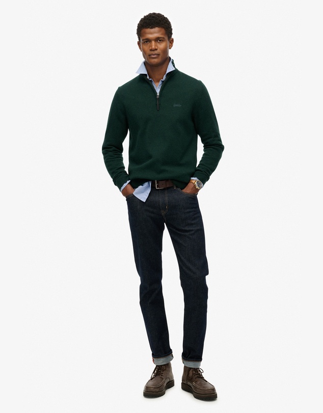 Superdry - Wool Blend Half Zip Slim Fit Jumper