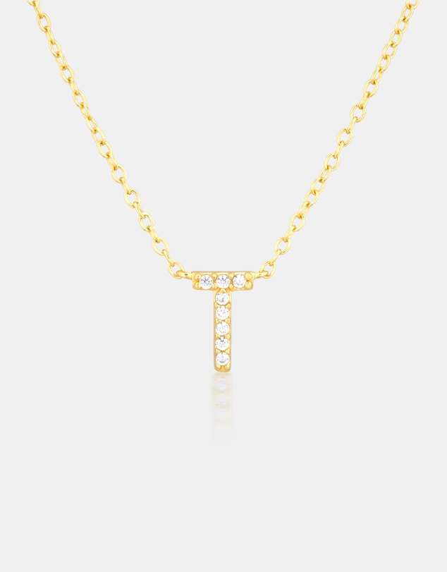 The Silver Collective - A-Z Letter Necklace - T