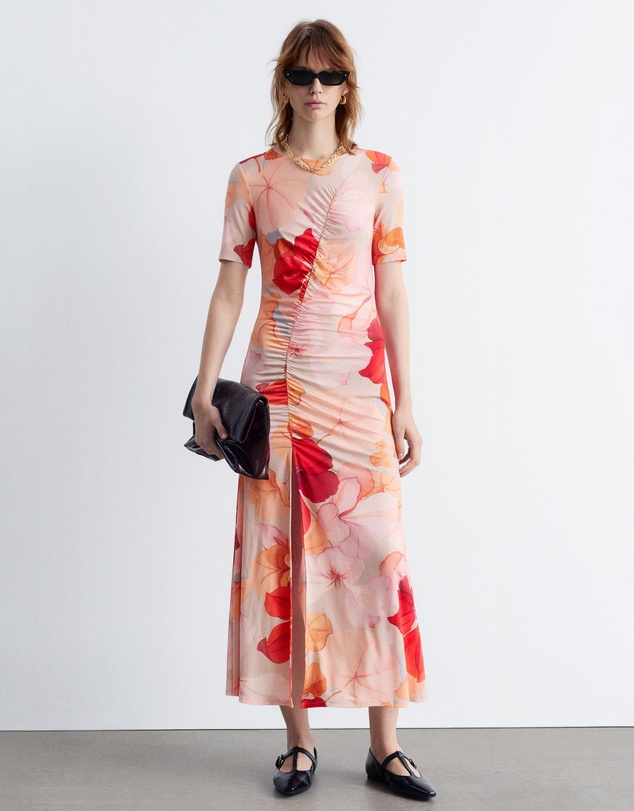 & Other Stories - Ruched SS Midi Dress