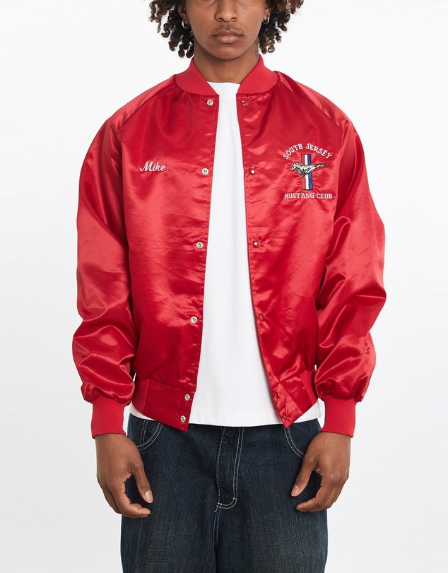 Vintage by The Real Deal - Pre Loved - Vintage 70s South Jersey Mustang Club Satin Bomber Jacket