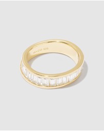 Wanderlust + Co - Pave Baguette 14K Gold Vermeil Ring