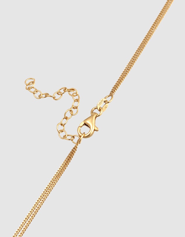 Elli Jewelry - Hammered Platelet Layer Necklace in Gold-Plated 925 Silver