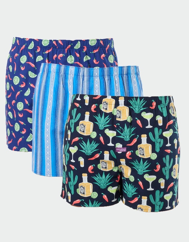 Mitch Dowd - Mens Woven Boxer Shorts 3 Pack in Tequila Print