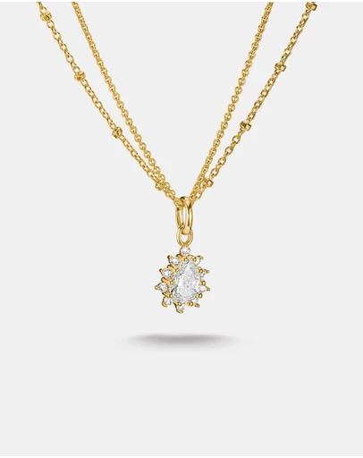THOMAS SABO - THOMAS SABO Double chain with zirconia in teardrop shape