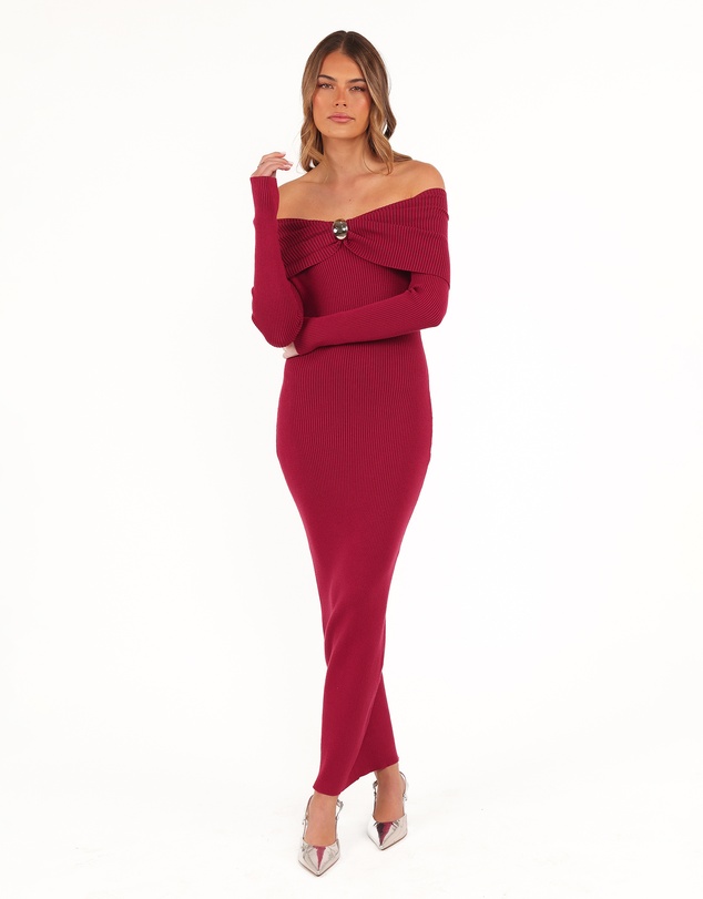 Petal & Pup - Lindsey Knit Dress - Dark Red