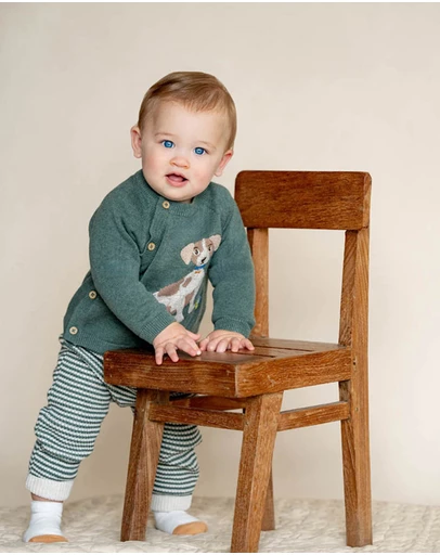 Bebe by Minihaha - Otto Proud Puppy Organic Knitted Jumper - Babies