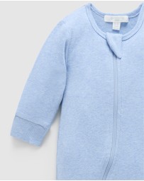 Purebaby - Ribbed Zip Growsuit -Kids-Babies