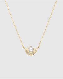 Rosefield - Modern Pearl Circle Gold-Tone Necklace