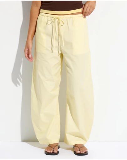 Dazie - Raina Low Rise Cotton Poplin Barrel Pants
