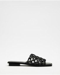 AERE - Leather Braided Slides