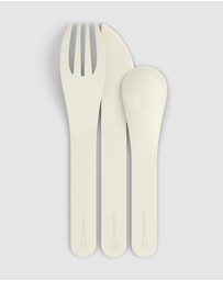 Monbento - Monbento Mb Pocket Plastic Cutlery Set - Colour Natural