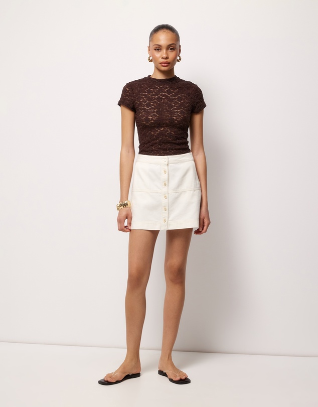 AERE - Romilly Buttoned Denim Skirt