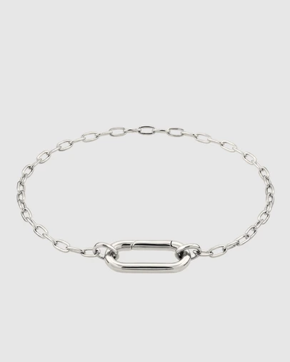 Elli Jewelry - Carabiner Paperclip Chain Bracelet in 925 Silver