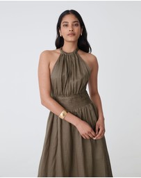 Forcast - Miami Gathered Neck Hemp Dress