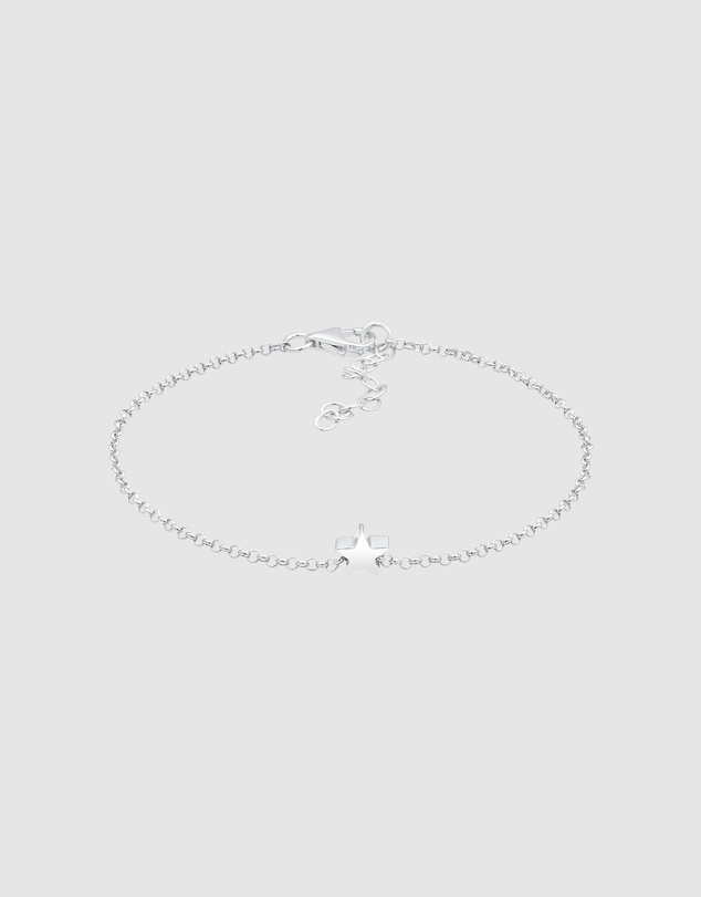 Elli Jewelry - Bracelet Chain Astro Star Pendant Basic in 925 Sterling Silver