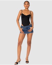 EDIKTED - Raven Cupped Eyelet Bodysuit