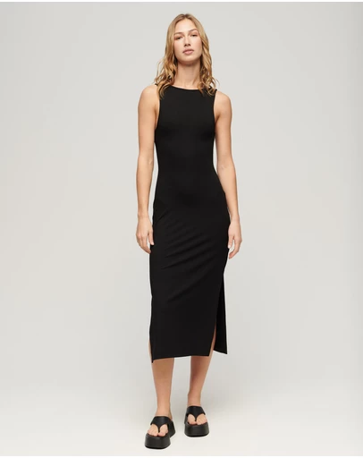 Superdry - Jersey Twist Back Midi Slim Fit Dress