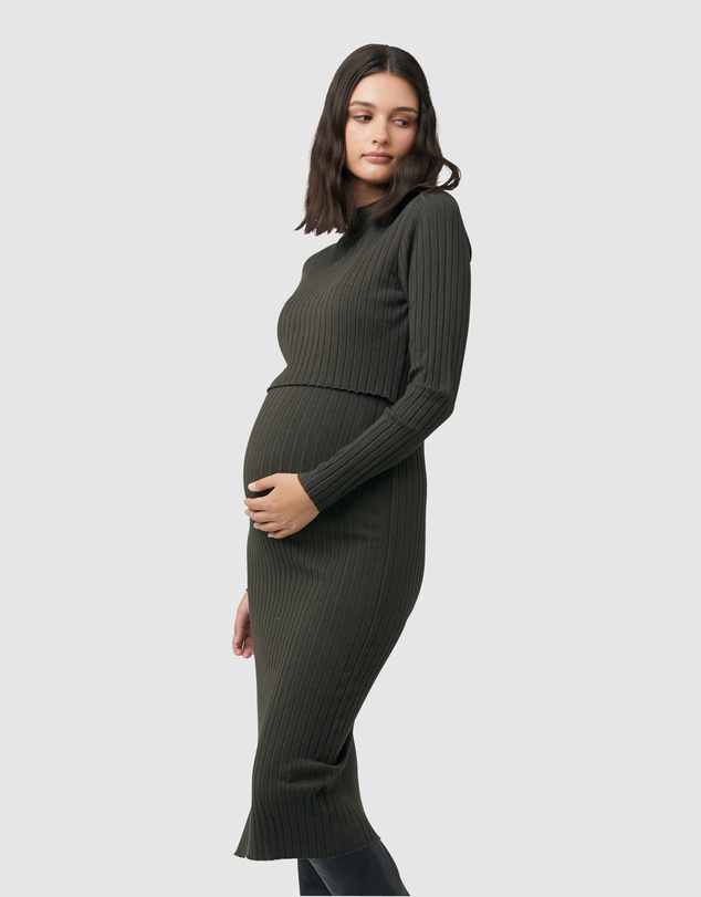 Ripe Maternity - Nella Rib Nursing Knit Dress