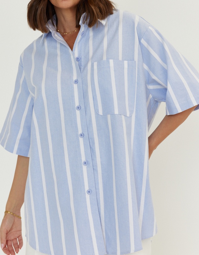 ALEXANDRA - Rogue Shirt Blue Chambray Stripe