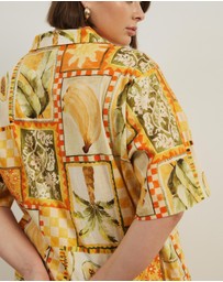 Atmos&Here Curvy - Paradise Linen Blend Shirt