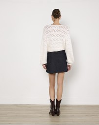 Cirkular - Pre-Loved - Oroton Denim Pleat Skirt