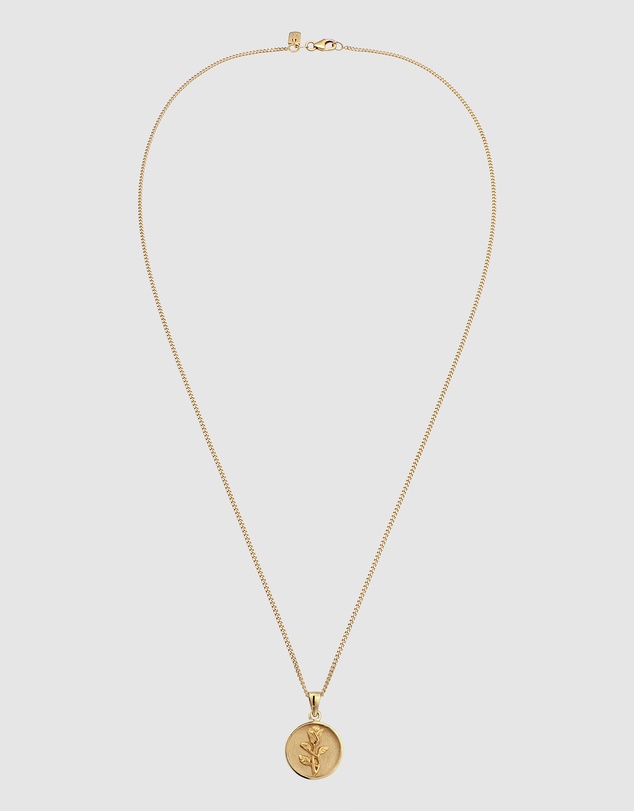 Kuzzoi - ICONIC EXCLUSIVE - Rose Relief Pendant Necklace in Gold-Plated 925 Silver