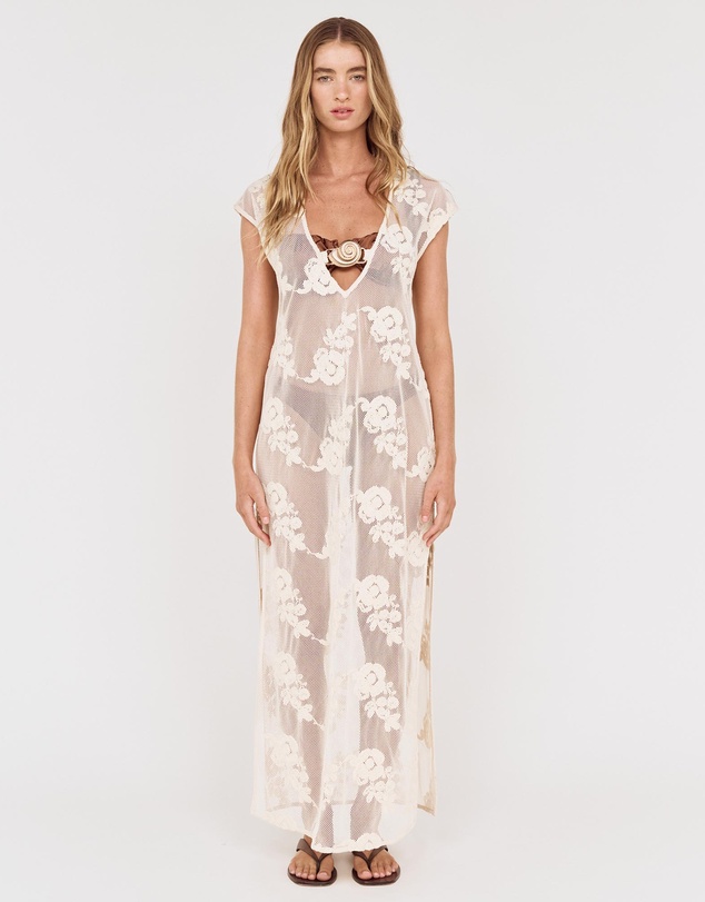 MINKPINK - Zephyra Embroidered Net Maxi Dress