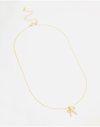 Lovisa - Gold Plated Pave Set Cubic Zirconia Bow Necklace