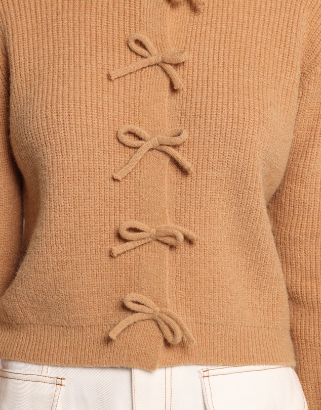 Petal & Pup - Wilde Bow Front Cardigan - Camel