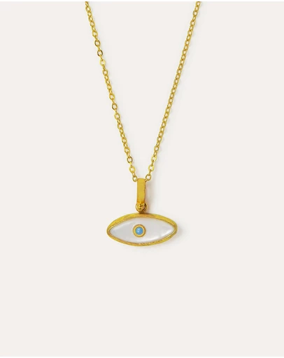 Ottoman Hands - Aretha Mother of Pearl Eye Pendant Necklace