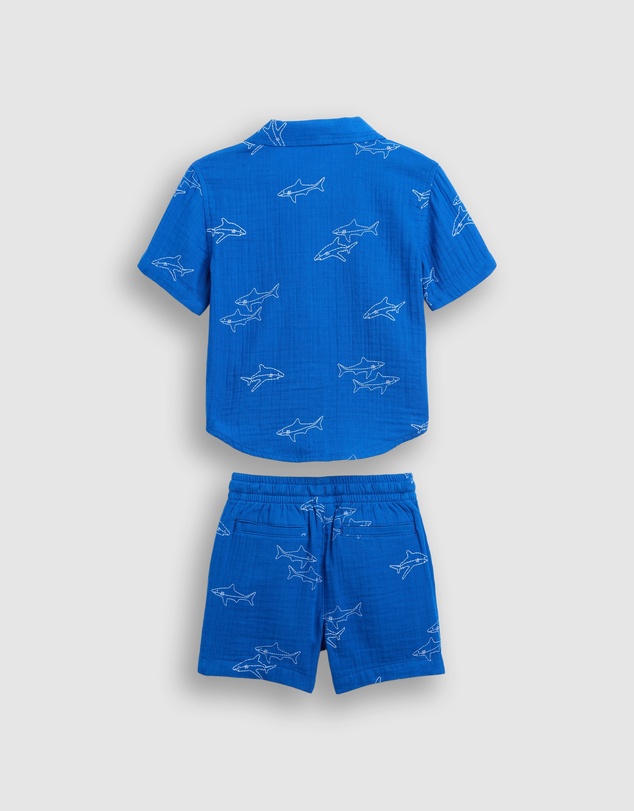 GAP - Emb Gauze SS Polo X Shorts Set - Babies-Kids