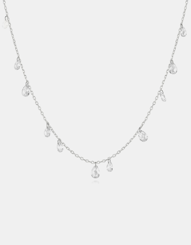 Ania Haie - Silver Ethereal Teardrop Dangle Station Necklace