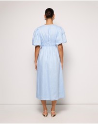 AERE - Aster Tie Front Linen Midi Dress