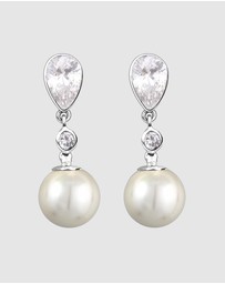 Elli Jewelry - Earrings Hanger Long with Pearls Drop Zirconia 925 Sterling Silver