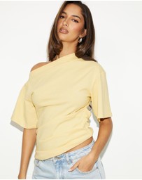 Dazie - Hazel Ruched Jersey Short Sleeve Top