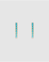 FAIRLEY - Turquoise Pave Midi Hoops