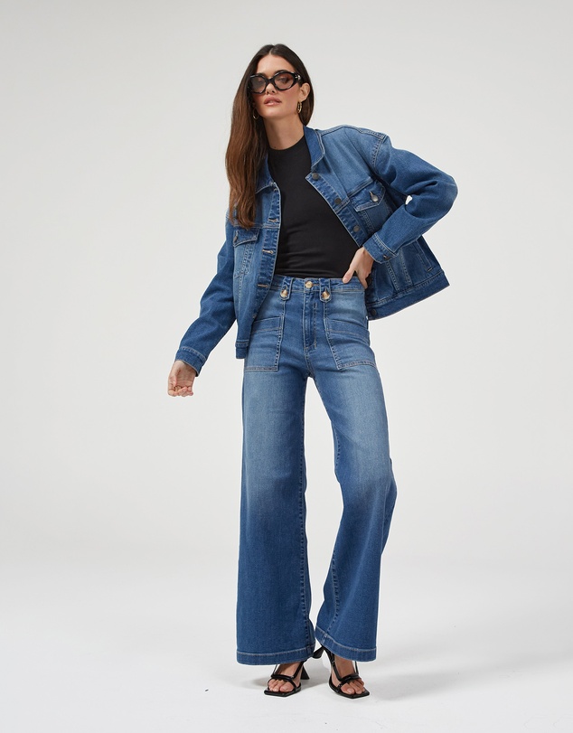 DRICOPER DENIM - Piper Pacific Blue Wide Leg Trousers