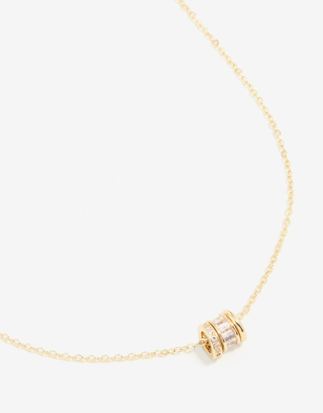 Lovisa - Gold Plated Brass Cubic Zirconia Rondell Necklace