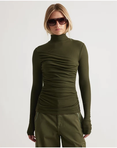 Decjuba - Alicia High Neck Long Sleeve Top