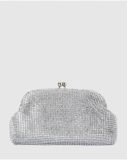Olga Berg - Ela Crystal Mesh Clutch