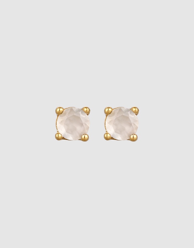 Elli Jewelry - Earring Stud Moonstone 925 Sterling Silver Gold-Plated