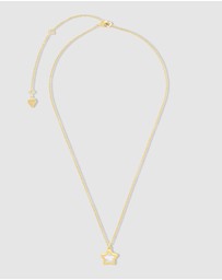 Wanderlust + Co - Star Pearl & Gold Locket Necklace