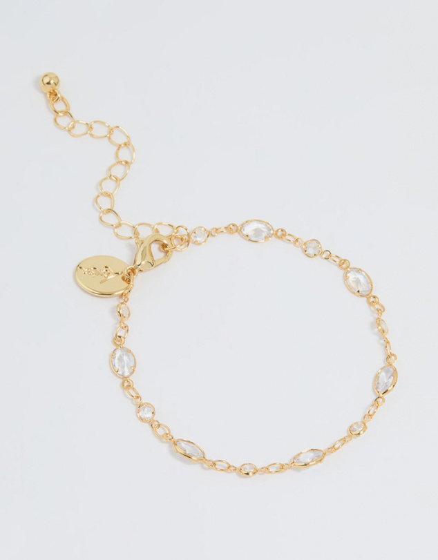 Lovisa - Gold Plated Cubic Zirconia Oval & Round Bracelet