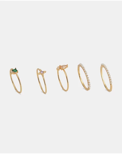 ALDO - Comfort Multipack Gold Plated Delicate Rings