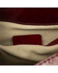 Pre-Loved by Azura Reborn - Pre-Loved Patent Trimmed House Check Coated Canvas Hearts Pilgrim Satchel